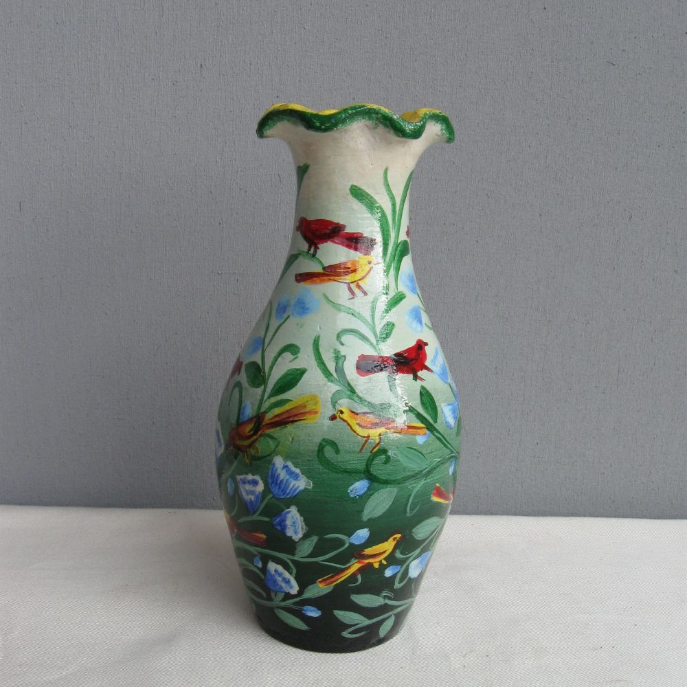 Hand Painted Flower Vases of Terracotta - Image 2
