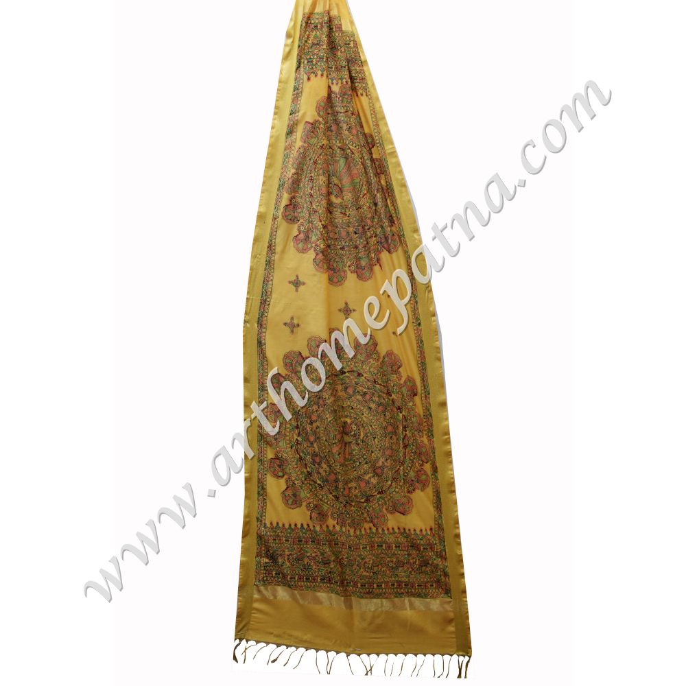 Madhubani Handpainted Stoles/Dupattas - Image 2