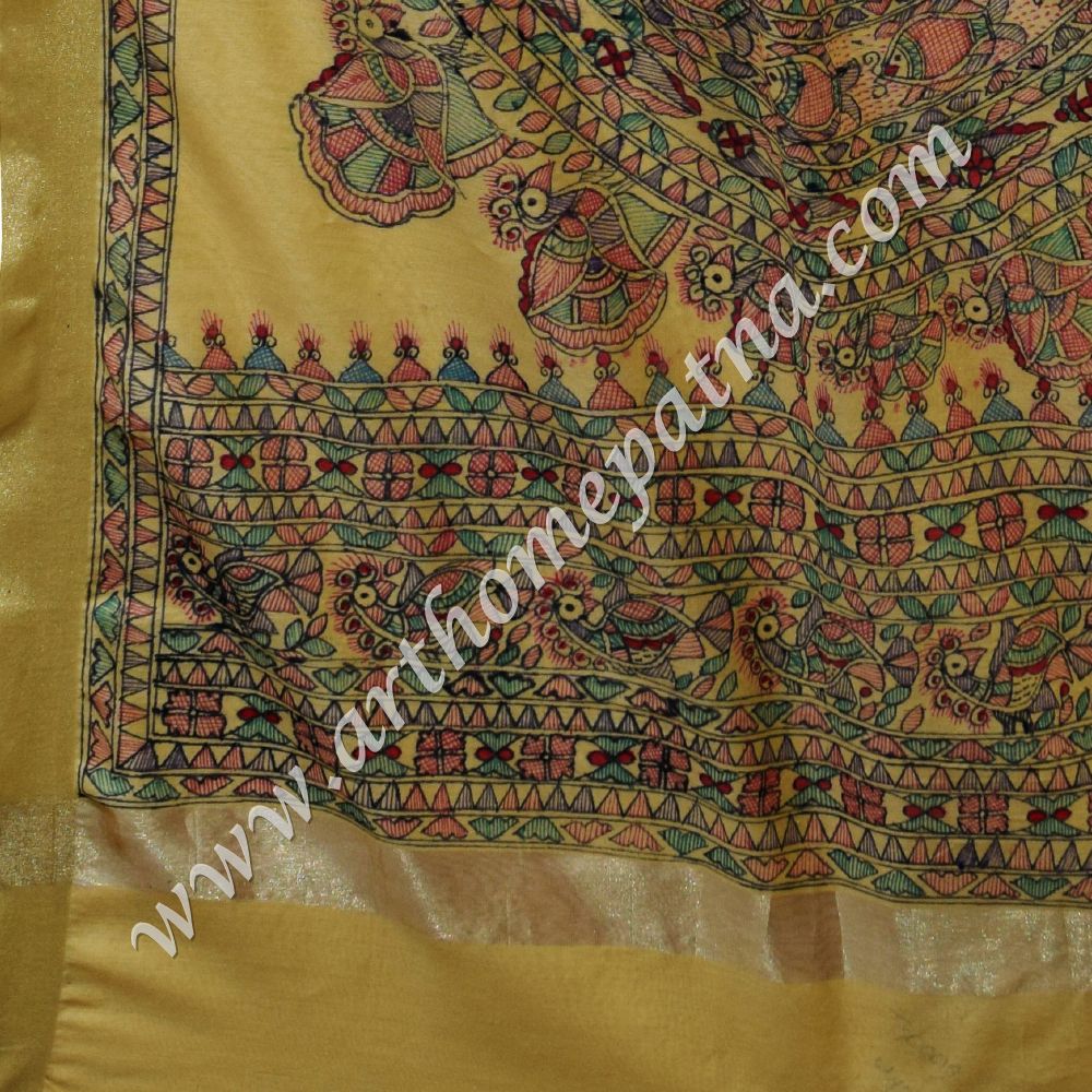 Madhubani Handpainted Stoles/Dupattas - Image 5