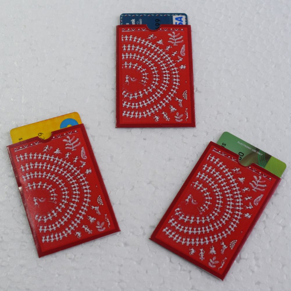 Paper Wallet/ Warli Painting Debit Card Cover/Credit Card Holder/ATM Card Holder /Business Card Wallet/ Handmade Card Wallet - Image 4