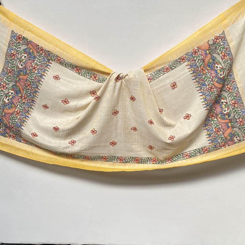 Hand Painted Madhubani Dupatta/Stoles - Image 2