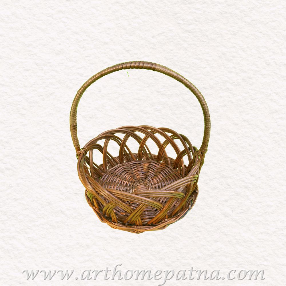 Cane Round Puja Basket | Fruit Basket - Image 2