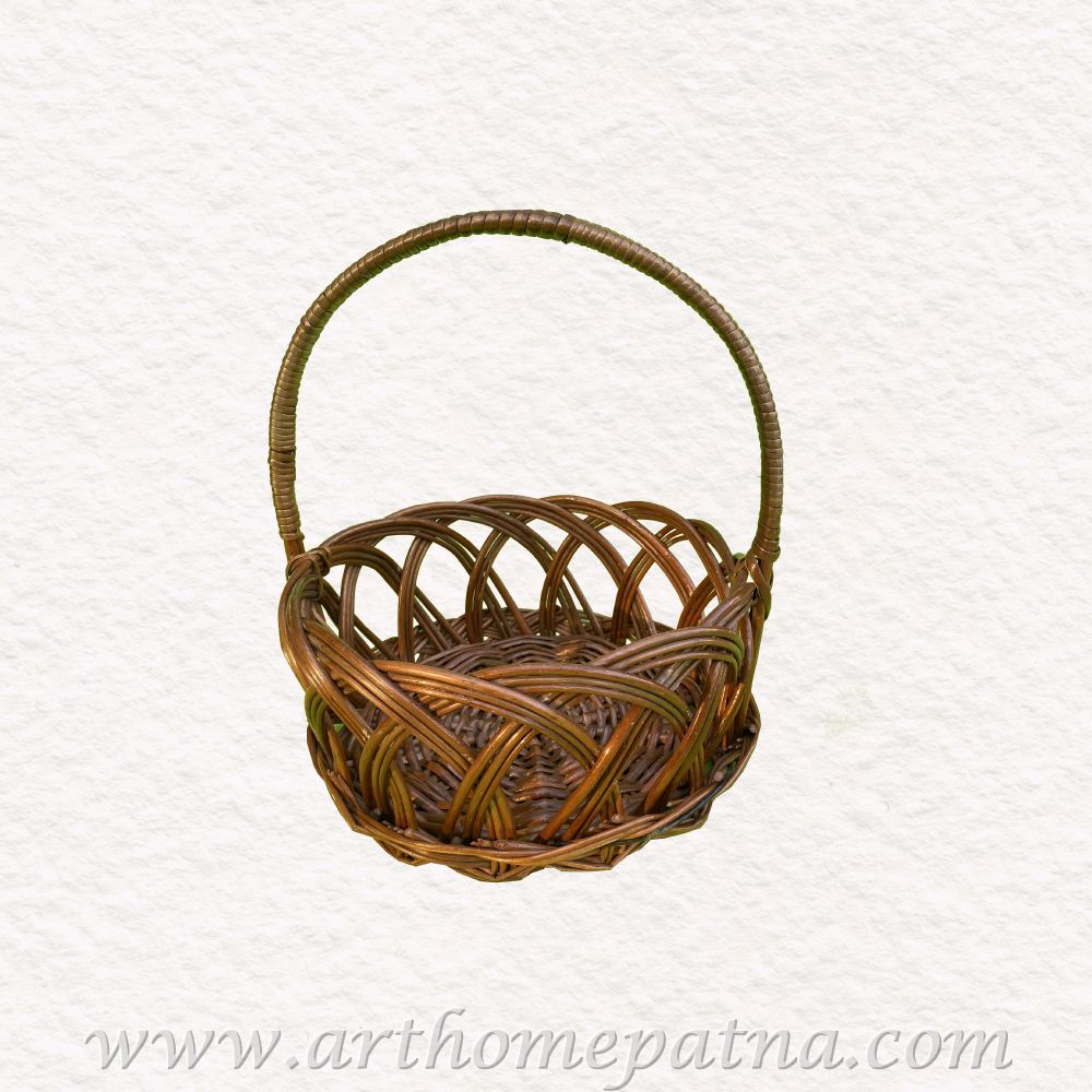 Cane Round Puja Basket | Fruit Basket - Image 4