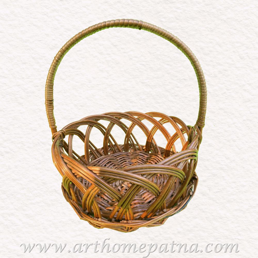 Cane Round Puja Basket | Fruit Basket - Image 5