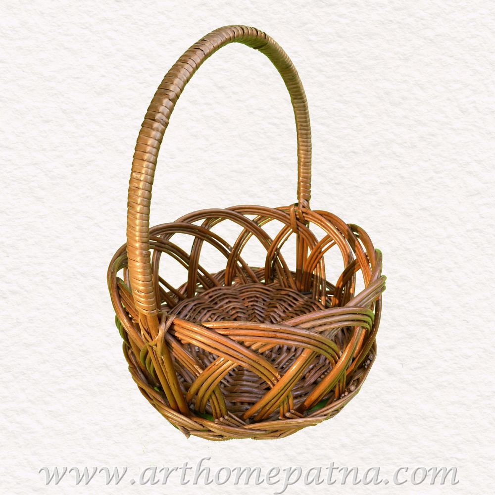 Cane Round Puja Basket | Fruit Basket - Image 6