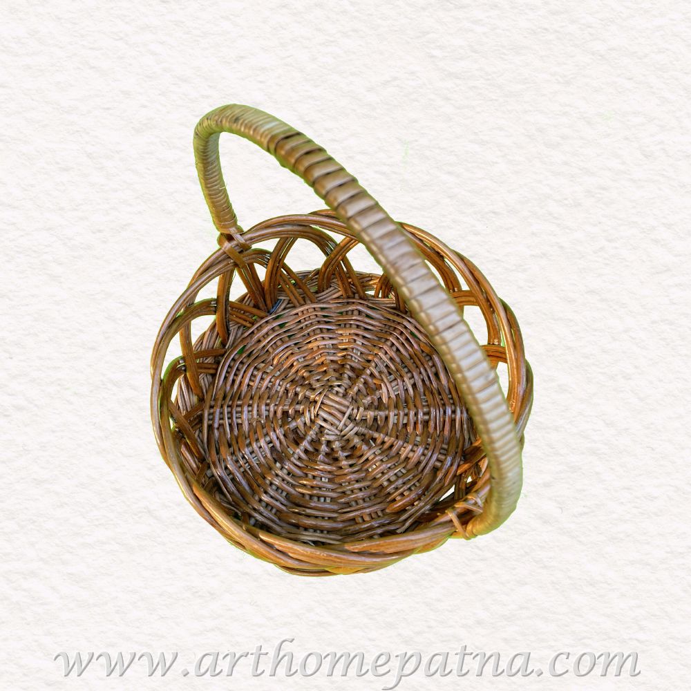 Cane Round Puja Basket | Fruit Basket - Image 7