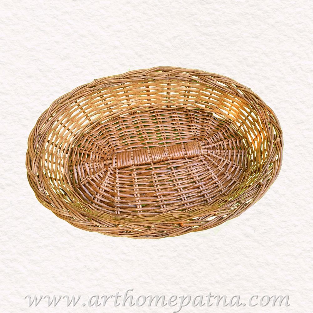 Oval Shape Cane Bamboo Multipurpose Handmade Eco Friendly Basket | Fruit Vegetable Tray | Hamper Packing Basket