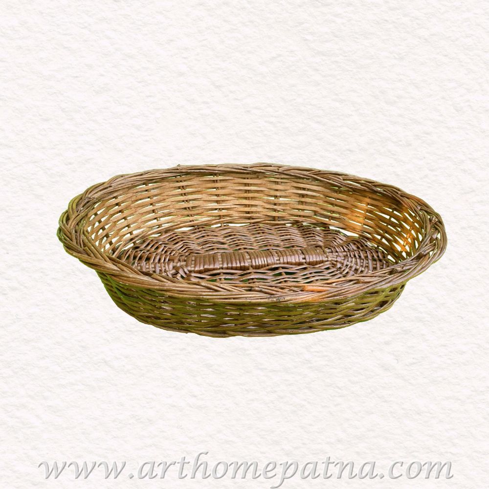 Oval Shape Cane Bamboo Multipurpose Handmade Eco Friendly Basket | Fruit Vegetable Tray | Hamper Packing Basket - Image 2