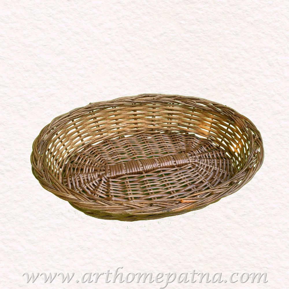Oval Shape Cane Bamboo Multipurpose Handmade Eco Friendly Basket | Fruit Vegetable Tray | Hamper Packing Basket - Image 5