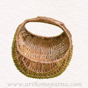 Cane Round Puja Basket | Chand basket | Moon Basket | Wicker Chand Hamper | Fruit Basket