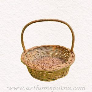 Cane Round Puja Basket | Fruit Basket