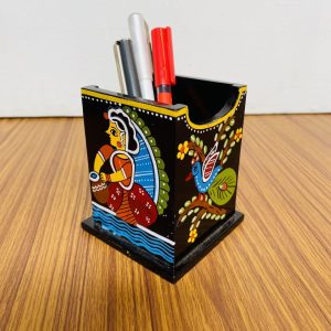 Table Organizer Accessories, Wooden Desk Organize, Tikuli Painting, MDF Pen Holder, Office Supplies Holder