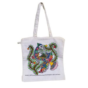 Women Tote Madhubani Or Mithila | Hand Painted | Canvas Tote Bag For Women And Girls
