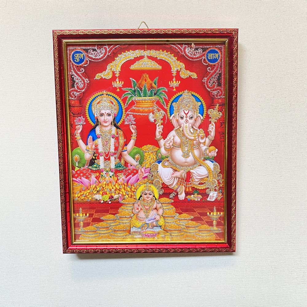 Laxmi Ganesh Religious Frame | Laxmi Ganesh Photo Frame | God Photo Frame | For Diwali Pooja Religious Frame - Image 2