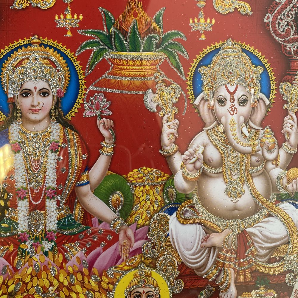 Laxmi Ganesh Religious Frame | Laxmi Ganesh Photo Frame | God Photo Frame | For Diwali Pooja Religious Frame - Image 3