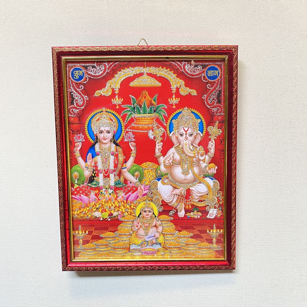 Laxmi Ganesh Religious Frame | Laxmi Ganesh Photo Frame | God Photo Frame | For Diwali Pooja Religious Frame - Image 4