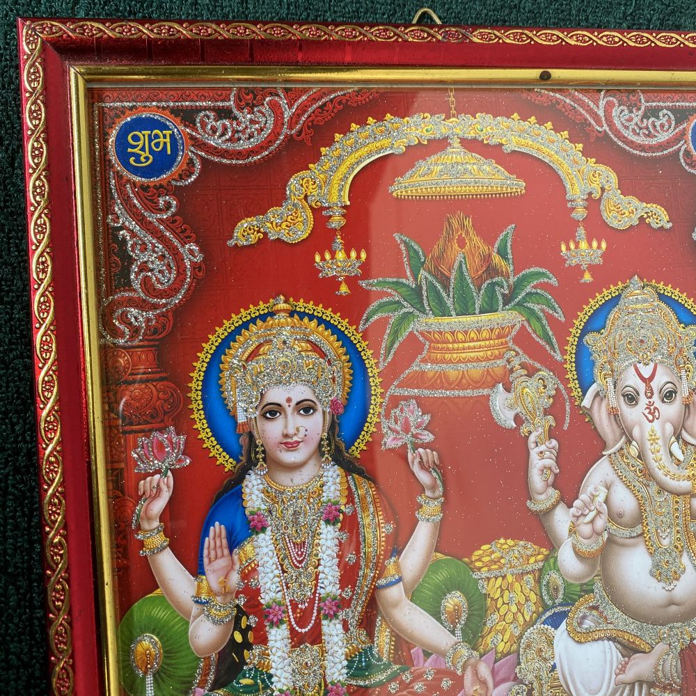 Laxmi Ganesh Religious Frame | Laxmi Ganesh Photo Frame | God Photo Frame | For Diwali Pooja Religious Frame - Image 5