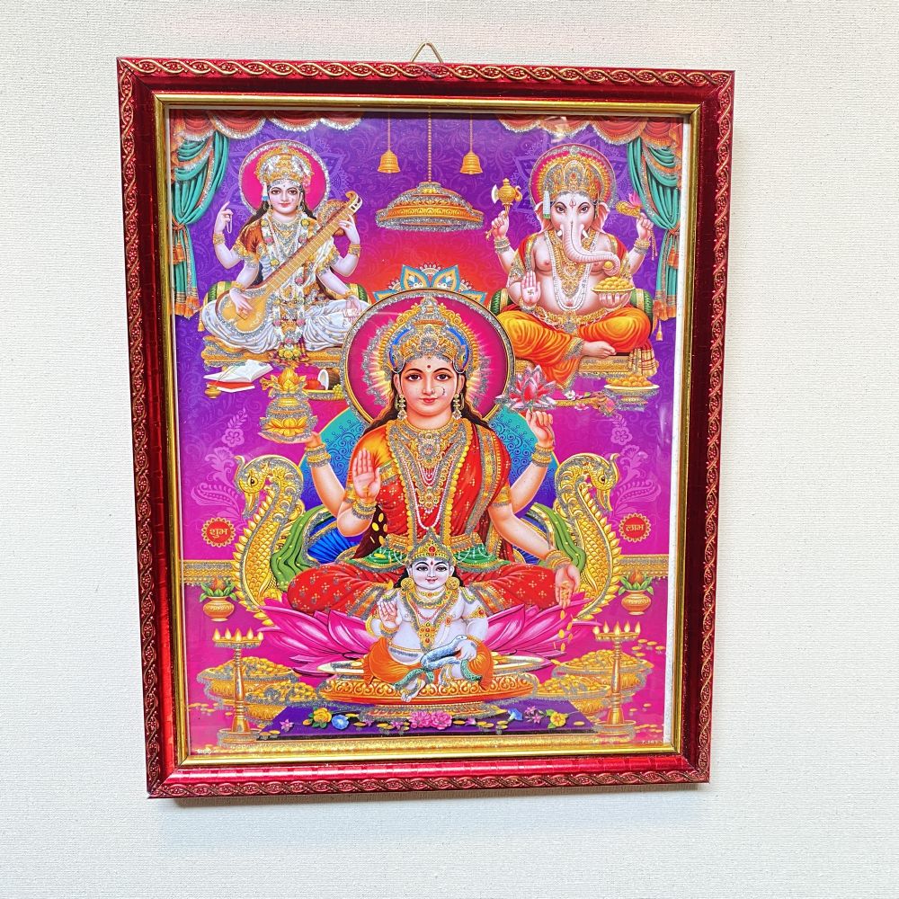 Laxmi Ganesh Religious Frame | Laxmi Ganesh Photo Frame | God Photo Frame | For Diwali Pooja Religious Frame - Image 3