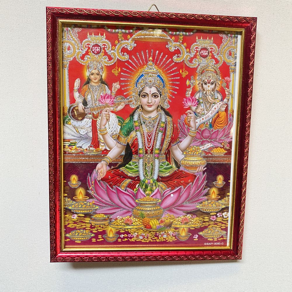 Laxmi Ganesh Religious Frame | Laxmi Ganesh Photo Frame | God Photo Frame | For Diwali Pooja Religious Frame - Image 2