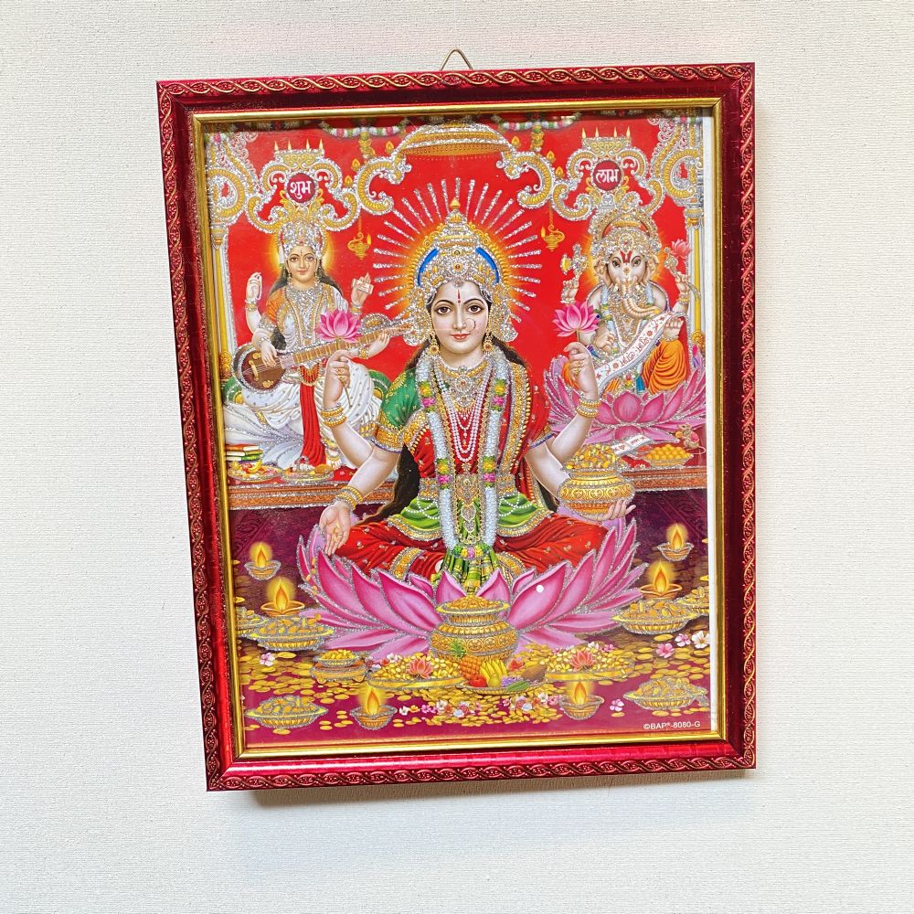 Laxmi Ganesh Religious Frame | Laxmi Ganesh Photo Frame | God Photo Frame | For Diwali Pooja Religious Frame - Image 3