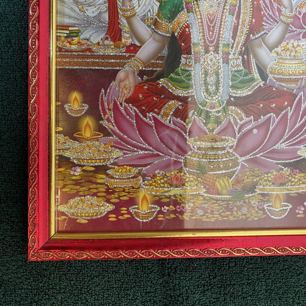 Laxmi Ganesh Religious Frame | Laxmi Ganesh Photo Frame | God Photo Frame | For Diwali Pooja Religious Frame - Image 5