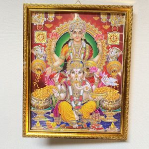 Laxmi Ganesh Religious Frame | Laxmi Ganesh Photo Frame | God Photo Frame | For Diwali Pooja Religious Frame