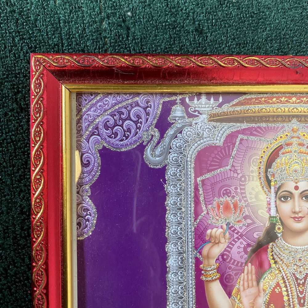 Laxmi Ganesh & Saraswati Religious Frame | Laxmi Ganesh & Saraswati Photo Frame | God Photo Frame | For Diwali Pooja Religious Frame - Image 5