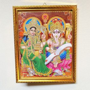 Laxmi Ganesh Religious Frame | Laxmi Ganesh Photo Frame | God Photo Frame | For Diwali Pooja Religious Frame