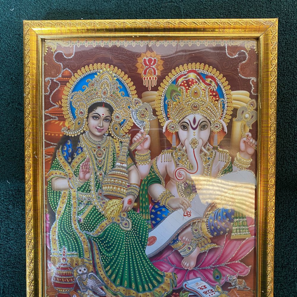 Laxmi Ganesh Religious Frame | Laxmi Ganesh Photo Frame | God Photo Frame | For Diwali Pooja Religious Frame - Image 4