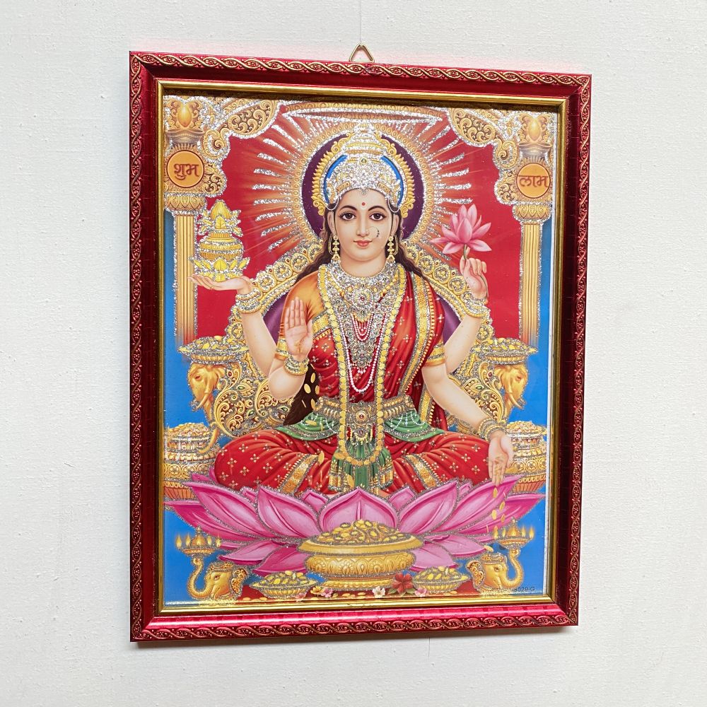 Laxmi Ganesh Religious Frame | Laxmi Ganesh Photo Frame | God Photo Frame | For Diwali Pooja Religious Frame - Image 2