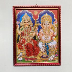 Laxmi Ganesh Religious Frame | Laxmi Ganesh Photo Frame | God Photo Frame | For Diwali Pooja Religious Frame