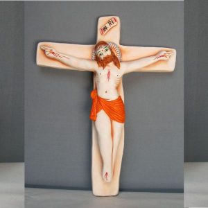 Isha Masih on Cross, Jesus Cross Statue Showpiece for Home Decor, Jesus on Cross, Jesus Christ Cross Statue, Holy Statue of Jesus Christ