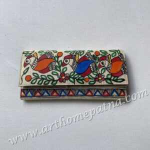 Hand-Painted Madhubani Clutch | Handmade Indian Folk Art Purse | Traditional Mithila Art Evening Clutch | Unique Gift for Women