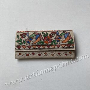 Hand-Painted Madhubani Clutch | Handmade Indian Folk Art Purse | Traditional Mithila Art Evening Clutch | Unique Gift for Women