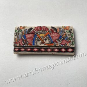 Hand-Painted Madhubani Clutch | Handmade Indian Folk Art Purse | Traditional Mithila Art Evening Clutch | Unique Gift for Women