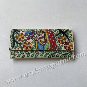 Hand-Painted Madhubani Matka Silk Clutch | Handmade Indian Folk Art Purse | Traditional Mithila Art Evening Clutch | Unique Gift for Women