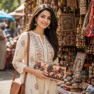 Hand-Painted Madhubani Clutch for Women | Authentic Indian Folk Art Purse | Handmade Ethnic Evening Bag