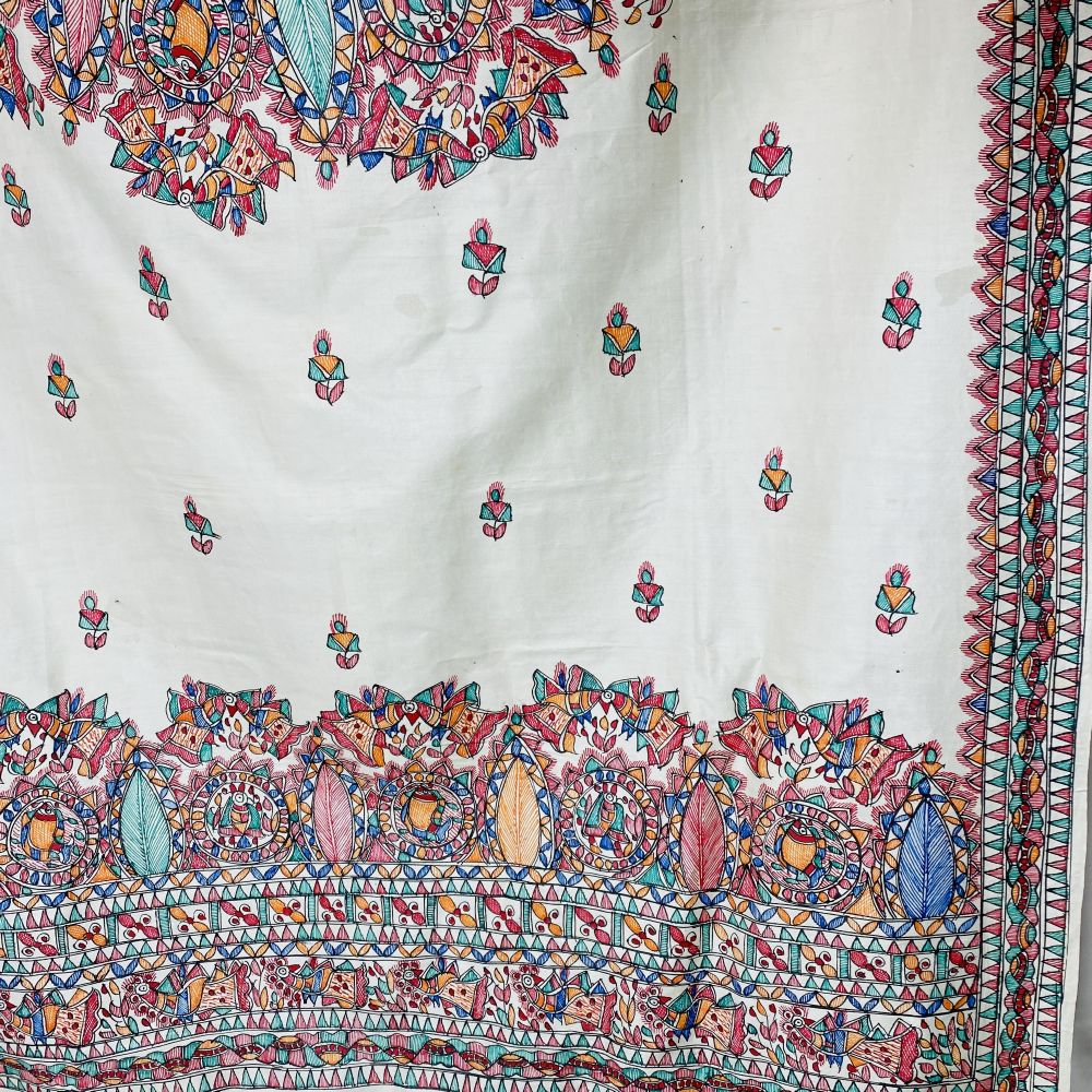 Madhubani hand Painted Silk Dupatta - Image 6