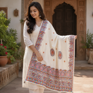 Madhubani hand Painted Silk Dupatta