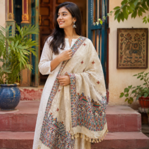 Madhubani hand Painted Dupatta/Stoles