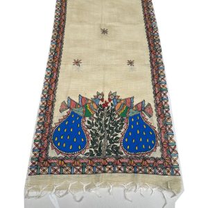 Madhubani Hand Painted Stole Scarf